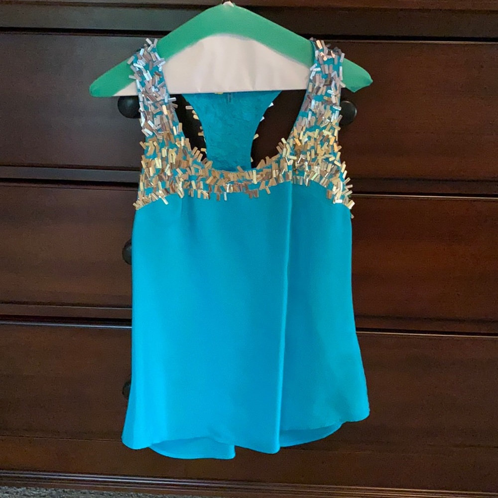 Trina Turk silk racerback top